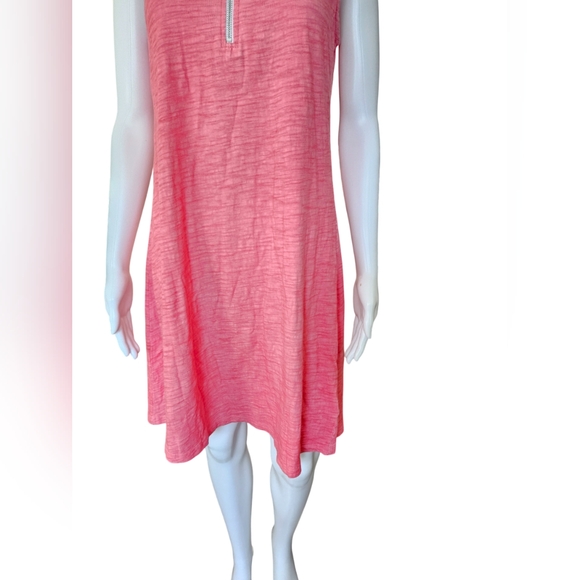 2/$35 Lulu-B Pink Sleeveless Zip Collar Tennis Swing Dress Athleisure Small - Picture 5 of 9